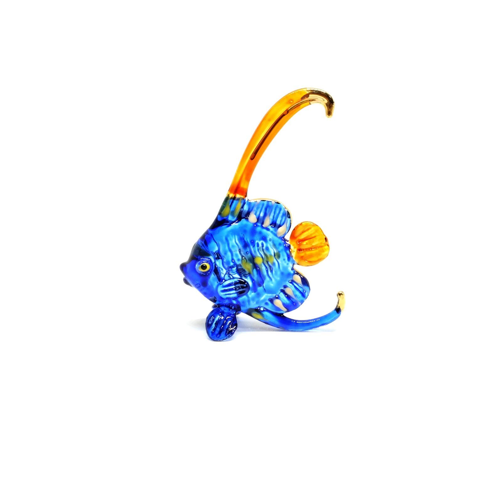 Amazon.co.jp: 手作り手吹きガラスの魚 ガラス細工 ガラスの置物